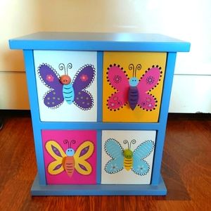 Wooden butterfly jewelry box